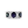 Platinum and 18ct White Gold 3 Stone Sapphire and Diamond Ring