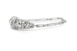 Platinum and 18ct White Gold Art Deco Diamond Bracelet