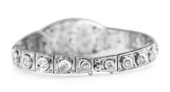Platinum and 18ct White Gold Antique Old and Rose Cut Diamond and Sapphire Bracelet