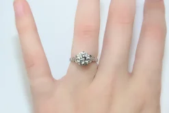 Platinum and 18ct White Gold Vintage Style Diamond Ring