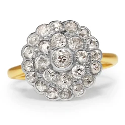 Platinum and 18ct Yellow Gold Old Cut Diamond Ring
