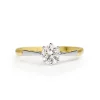 Platinum and 18ct Yellow Gold Antique Old Cut Solitaire Ring