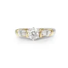 Platinum and 18ct Yellow Gold Diamond Solitaire Ring