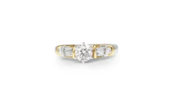 Platinum and 18ct Yellow Gold Diamond Solitaire Ring