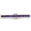 Platinum and 18ct Yellow Gold Amethyst, Diamond and Pearl Brooch