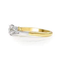 Platinum and 18ct Yellow Gold Antique Old Cut Solitaire Ring