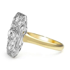 Platinum and 18ct Yellow Gold Art Deco Old Cut Diamond Ring
