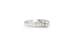 Platinum and 18ct Yellow Gold Diamond Solitaire Ring
