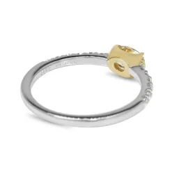 Platinum and 18ct Yellow Gold East West Yellow Oval Diamond Solitaire Ring