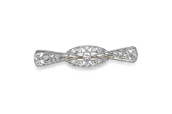Platinum and 14ct Yellow Gold Deco Diamond Bow Brooch