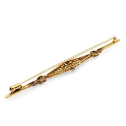 Platinum and 18ct Yellow Gold Art Deco Sapphire and Old Cut Diamond Brooch