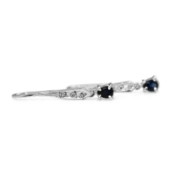 Platinum and Palladium Vintage Sapphire and Single Cut Diamond Earrings
