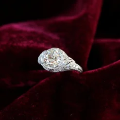 Platinum Antique Old Cut Diamond Ring