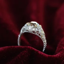 Platinum Antique Old Cut Diamond Ring