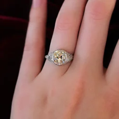 Platinum Antique Old Cut Diamond Ring