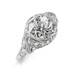 Platinum Antique Old Cut Diamond Ring