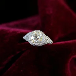Platinum Antique Old Cut Diamond Ring