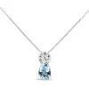 Platinum Aquamarine and Diamond Necklace
