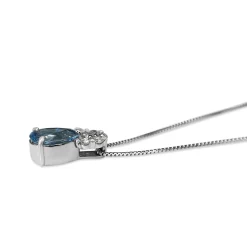 Platinum Aquamarine and Diamond Necklace