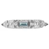 Platinum Art Deco Aquamarine and Old Cut Diamond Bracelet