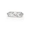 Platinum Art Deco Diamond 3 Stone Ring