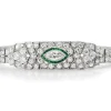 Platinum Art Deco Emerald and Diamond Bracelet