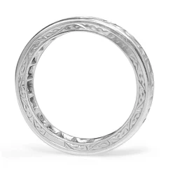 Platinum Art Deco Emerald / Asscher Cut All Round Diamond Band