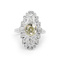 Platinum Art Deco Old and Rose Cut Diamond Ring