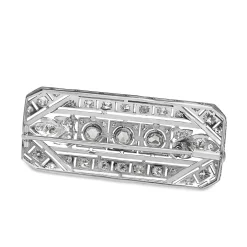 Platinum Art Deco Old and Rose Cut Diamond Brooch