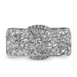 Platinum Art Deco Old Cut Diamond Brooch