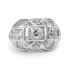 Platinum Art Deco Old Cut Diamond Ring