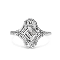 Platinum Art Deco Old Cut Diamond Ring