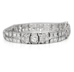 Platinum Art Deco Old Cut Diamond Bracelet