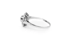Platinum Art Deco Old Cut Diamond Daisy Ring