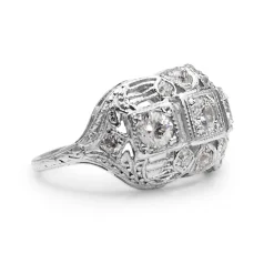 Platinum Art Deco Old Cut Diamond Ring
