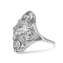 Platinum Art Deco Old Cut Diamond Ring
