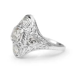 Platinum Art Deco Old Cut Diamond Ring