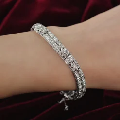 Platinum Art Deco Old Cut Diamond Bracelet