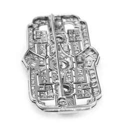 Platinum Art Deco Old Cut Diamond Brooch