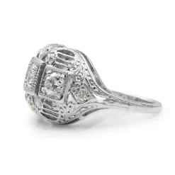 Platinum Art Deco Old Cut Diamond Ring