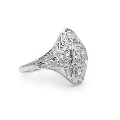 Platinum Art Deco Old Cut Diamond Ring
