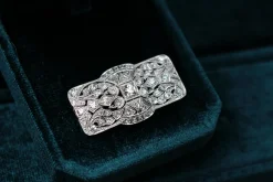 Platinum Art Deco Old Cut Diamond Brooch