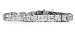 Platinum Art Deco Old Cut Diamond Bracelet