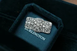 Platinum Art Deco Old Cut Diamond Brooch