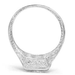 Platinum Art Deco Old Cut Diamond and Sapphire Ring