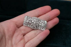 Platinum Art Deco Old Cut Diamond Brooch