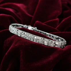 Platinum Art Deco Old Cut Diamond Bracelet