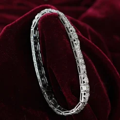 Platinum Art Deco Old Cut Diamond Bracelet