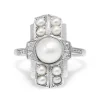 Platinum Art Deco Pearl Ring