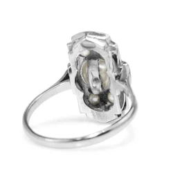 Platinum Art Deco Pearl Ring